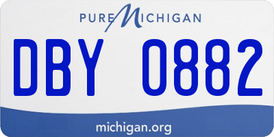 MI license plate DBY0882