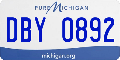 MI license plate DBY0892