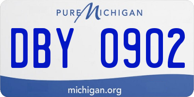 MI license plate DBY0902