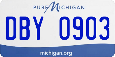 MI license plate DBY0903