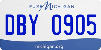 MI license plate DBY0905