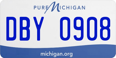 MI license plate DBY0908