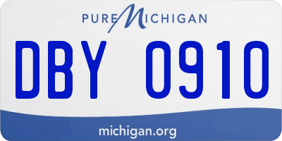 MI license plate DBY0910