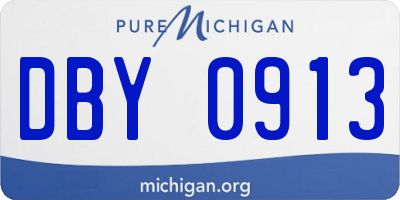 MI license plate DBY0913