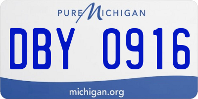 MI license plate DBY0916
