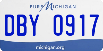 MI license plate DBY0917