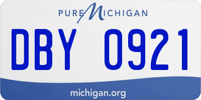 MI license plate DBY0921