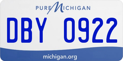 MI license plate DBY0922