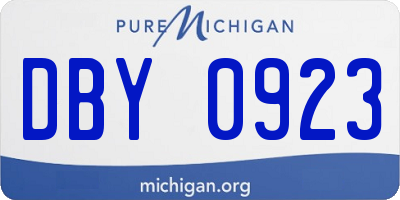 MI license plate DBY0923