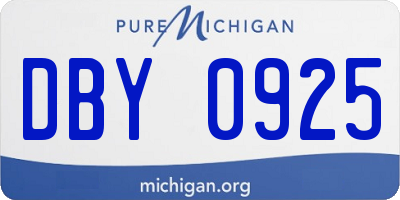 MI license plate DBY0925