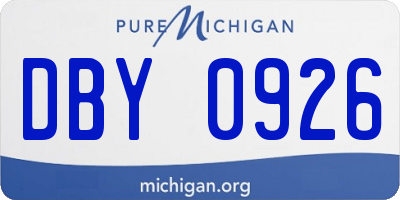 MI license plate DBY0926