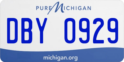 MI license plate DBY0929