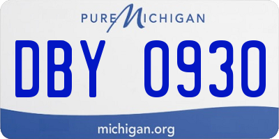 MI license plate DBY0930