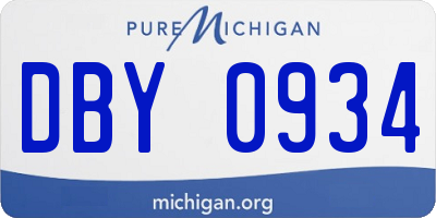 MI license plate DBY0934