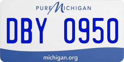 MI license plate DBY0950