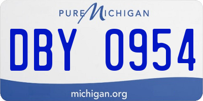 MI license plate DBY0954