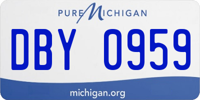 MI license plate DBY0959