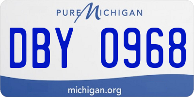 MI license plate DBY0968