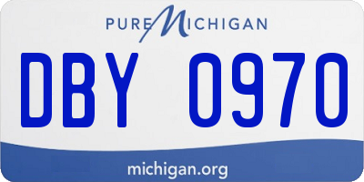 MI license plate DBY0970
