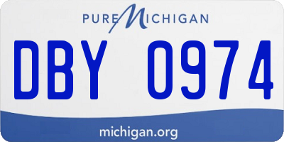 MI license plate DBY0974