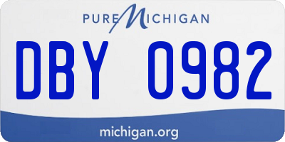 MI license plate DBY0982
