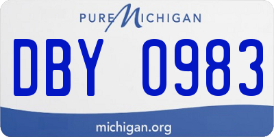 MI license plate DBY0983