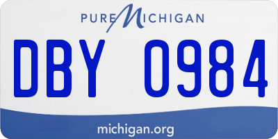 MI license plate DBY0984