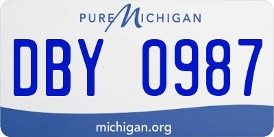 MI license plate DBY0987