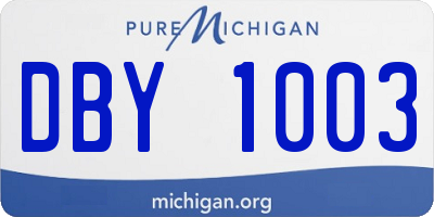 MI license plate DBY1003