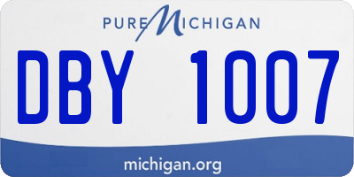 MI license plate DBY1007