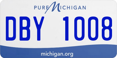 MI license plate DBY1008
