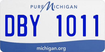 MI license plate DBY1011