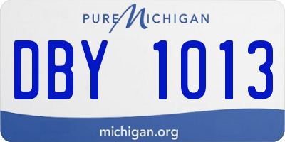 MI license plate DBY1013
