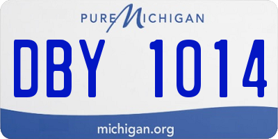 MI license plate DBY1014