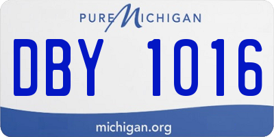 MI license plate DBY1016