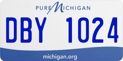 MI license plate DBY1024