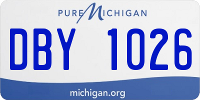MI license plate DBY1026