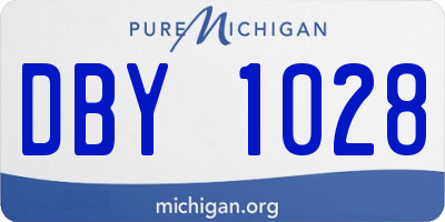 MI license plate DBY1028