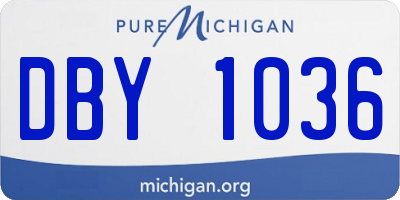 MI license plate DBY1036