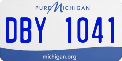 MI license plate DBY1041
