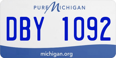 MI license plate DBY1092