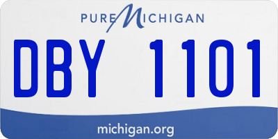 MI license plate DBY1101