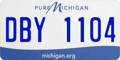MI license plate DBY1104