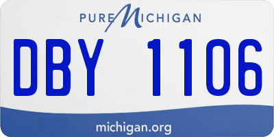 MI license plate DBY1106