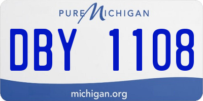 MI license plate DBY1108