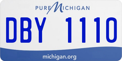 MI license plate DBY1110