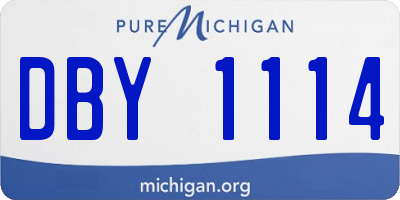 MI license plate DBY1114