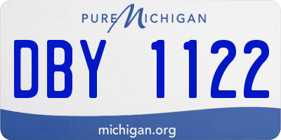 MI license plate DBY1122
