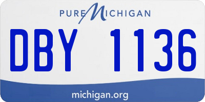 MI license plate DBY1136