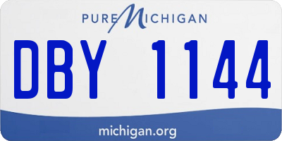 MI license plate DBY1144